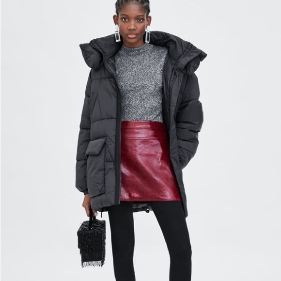 Zara Dresses & Skirts - Zara Red Faux Snakeskin Mini Skirt